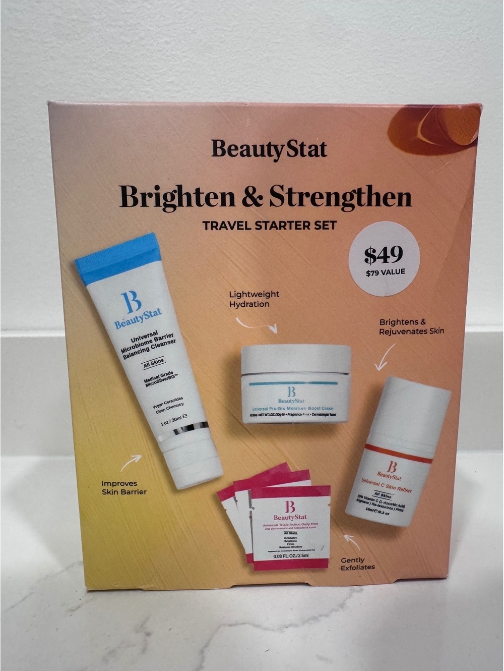 BeautyStat Brighten & Strengthen Travel Starter Skincare Set